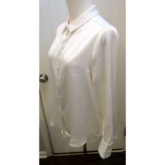 Gretchen Scott Blouse Ivory Button Front Shirt Long Sleeve Womens Size S - Picture 2 of 6